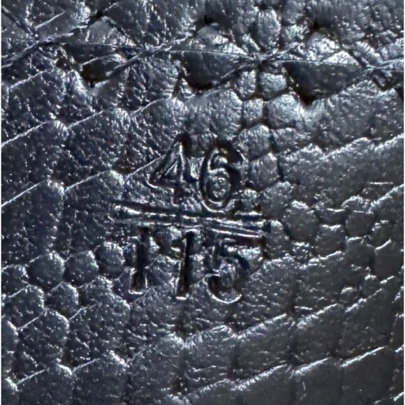 NWB NEW CROCODILE BLACK LEATHER BELT WITH BUCKLE SIZE 46"TEXTURED WITH BOX - Picture 5 of 6